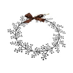 Metal Hanging Wreath with Ribbon Bow Brown - Wreath - British D'sire