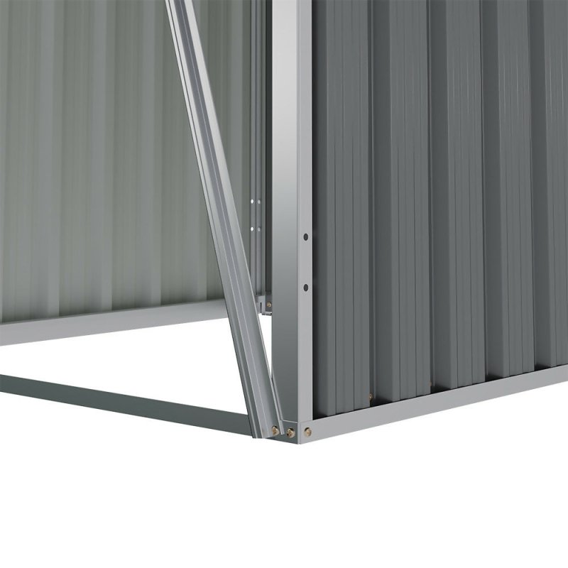 Metal Outdoor Garbage Bin Shed For 1 Trash Bin, Charcoal Black - Garbage Shed - British D'sire