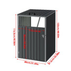 Metal Outdoor Garbage Bin Shed For 1 Trash Bin, Charcoal Black - Garbage Shed - British D'sire