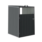 Metal Outdoor Garbage Bin Shed For 1 Trash Bin, Charcoal Black - Garbage Shed - British D'sire