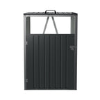 Metal Outdoor Garbage Bin Shed For 1 Trash Bin, Charcoal Black - Garbage Shed - British D'sire