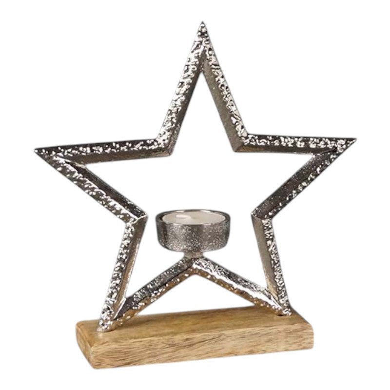 Metal Star Tealight L21.5xW5xH20cm - Tealight Holder - British D'sire Main image