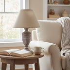 Metis Urn Table Lamp With Linen Shade - Lamps - British D'sire
