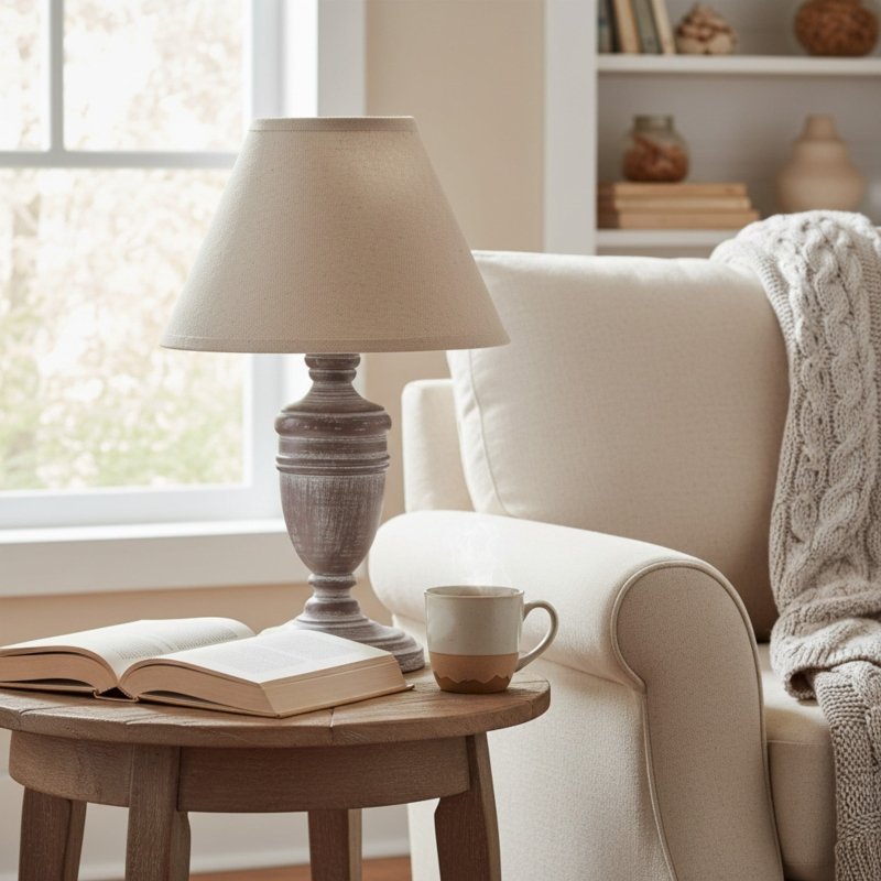 Metis Urn Table Lamp With Linen Shade - Lamps - British D'sire
