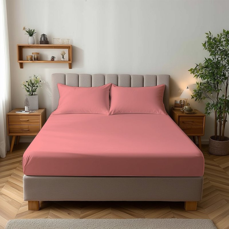 Microfibre Soft Touch Fitted Sheet 25cm Skirt Plain Dyed Bed Linen - British D'sire