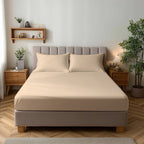 Microfibre Soft Touch Fitted Sheet 25cm Skirt Plain Dyed Bed Linen - British D'sire