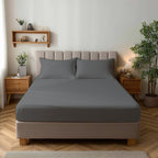 Microfibre Soft Touch Fitted Sheet 25cm Skirt Plain Dyed Bed Linen - British D'sire