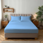 Microfibre Soft Touch Fitted Sheet 25cm Skirt Plain Dyed Bed Linen - British D'sire