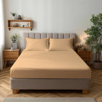 Microfibre Soft Touch Fitted Sheet 25cm Skirt Plain Dyed Bed Linen - British D'sire