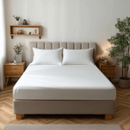 Microfibre Soft Touch Fitted Sheet 25cm Skirt Plain Dyed Bed Linen - British D'sire