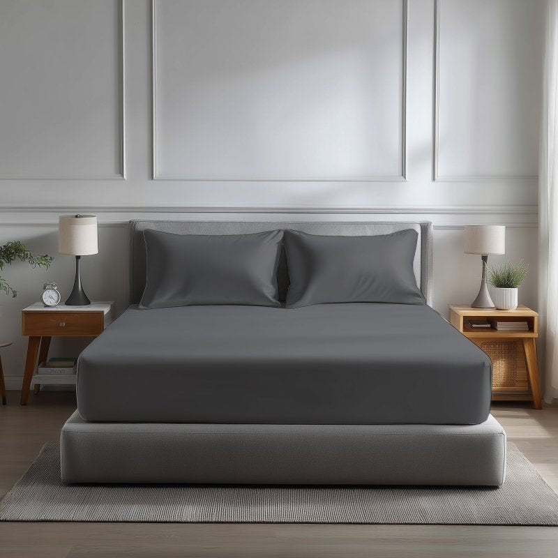 Microfibre Soft Touch Fitted Sheet 40cm Extra Deep Skirt Plain Dyed Bed Linen - British D'sire