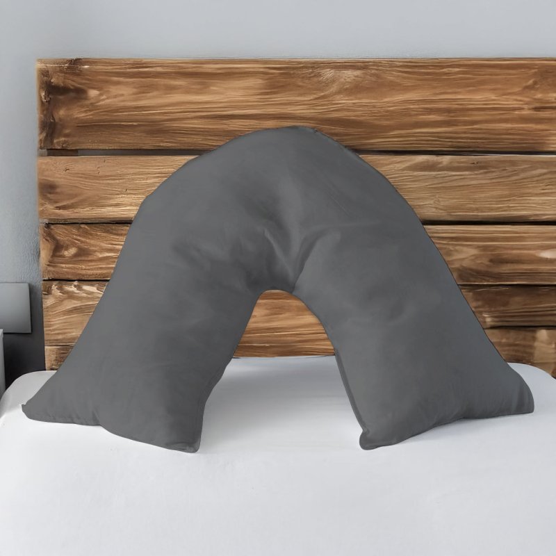 Microfibre Soft Touch V Shape Plain Dyed Pillowcase - Latte - British D'sire
