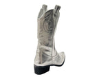 Mid Calf Embroidered Faux Patent Leather Cowboy Boots - Boots - British D'sire