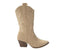 Mid Calf Embroidered Faux Suede Cowboy Boots - Boots - British D'sire