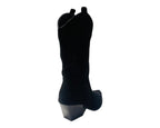 Mid Calf Embroidered Faux Suede Cowboy Boots - Boots - British D'sire