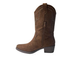 Mid Calf Stud Fringe Faux Suede Boots - Boots - British D'sire