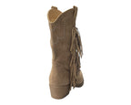Mid Calf Stud Fringe Faux Suede Boots - Boots - British D'sire