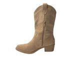 Mid Calf Stud Fringe Faux Suede Boots - Boots - British D'sire