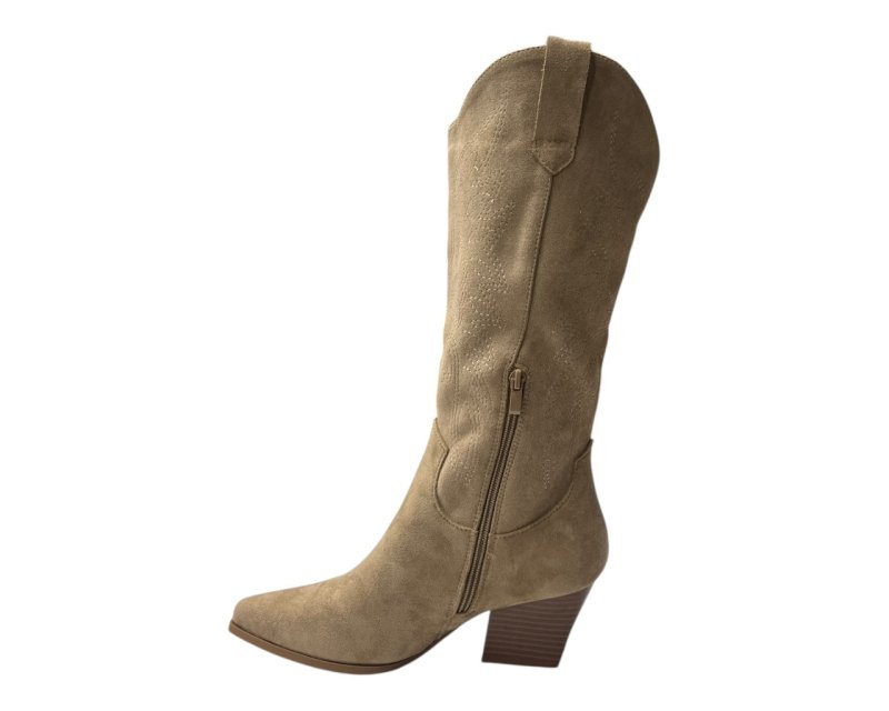 Mid Calf Western Embroidered Cowboy Boots - Boots - British D'sire