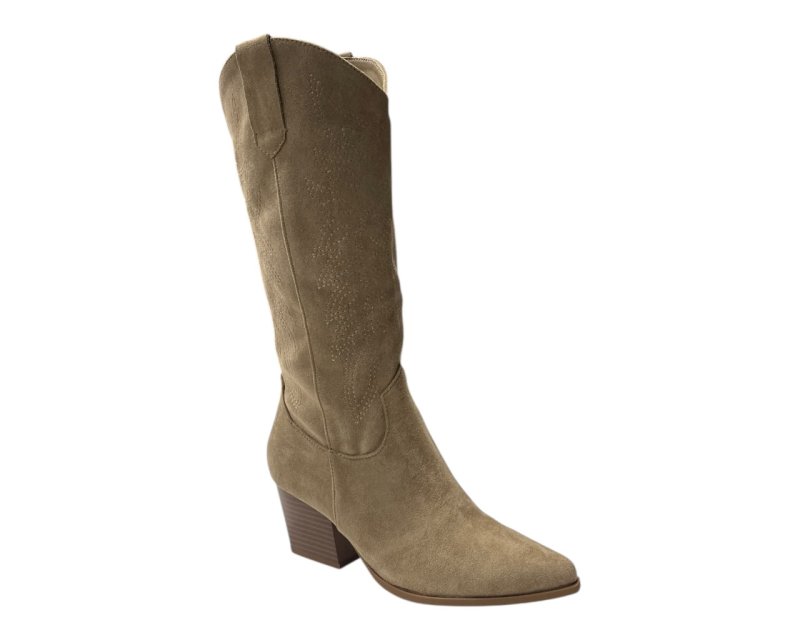 Mid Calf Western Embroidered Cowboy Boots - Boots - British D'sire