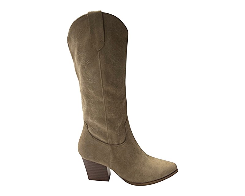 Mid Calf Western Embroidered Cowboy Boots - Boots - British D'sire Main image