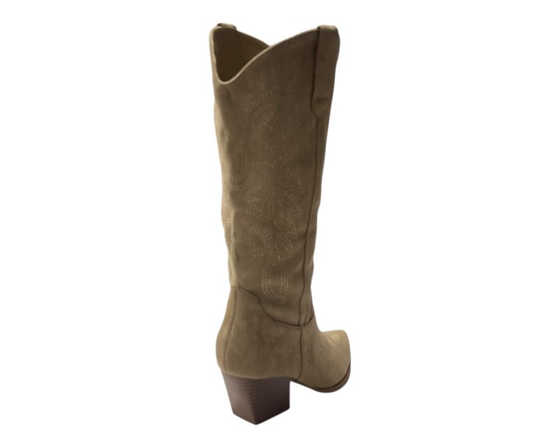 Mid Calf Western Embroidered Cowboy Boots - Boots - British D'sire