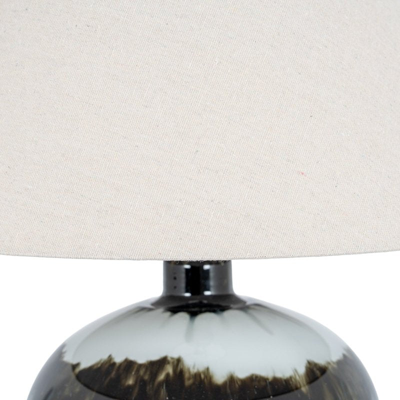 Midnight Shadows Squat Table Lamp With Linen Shade - Lamps - British D'sire