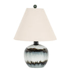 Midnight Shadows Squat Table Lamp With Linen Shade - Lamps - British D'sire
