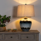 Midnight Shadows Table Lamp With Linen Shade - Lamps - British D'sire