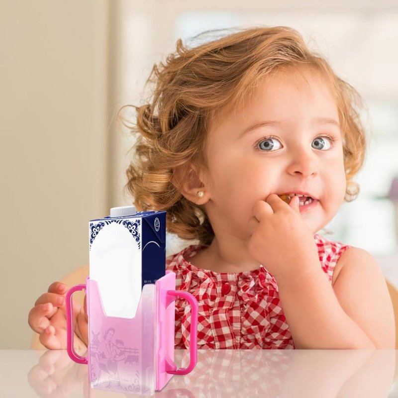 Milk Carton Holder With Handle Reusable Juice Box Bag Holder No Squeeze Adjustable Folding Food Pouch And Milk Box Holder For Kids - Milk Carton Holder - British D'sire