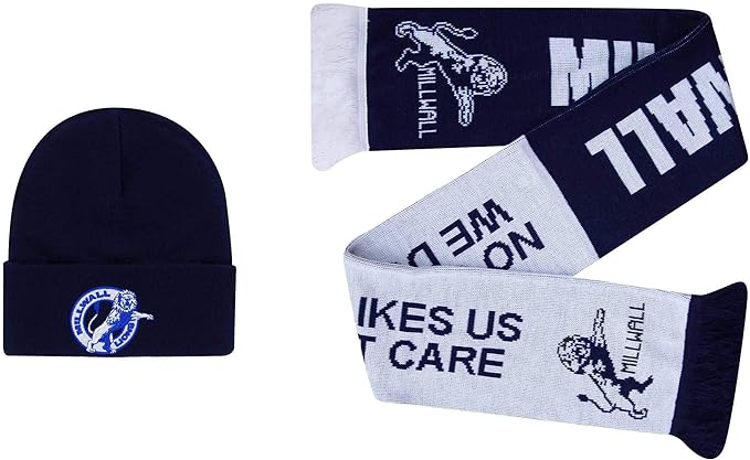 Millwall Lions Winter Warmers Bronx Hat & Scarf Gift Set (100% Acrylic) - Kids Beanie & Hat - British D'sire Main image