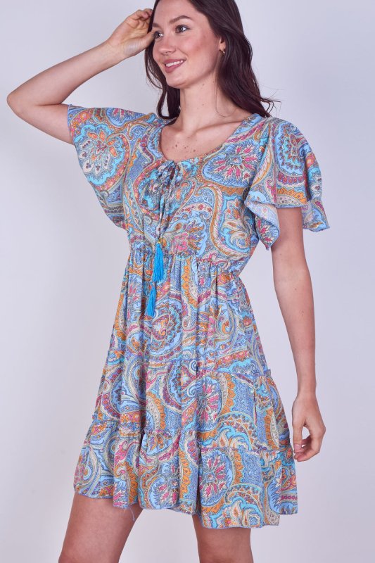 Mini Dress – Effortless Boho Style with Paisley Print - Dresses - British D'sire
