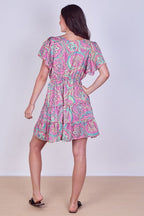 Mini Dress – Effortless Boho Style with Paisley Print - Dresses - British D'sire