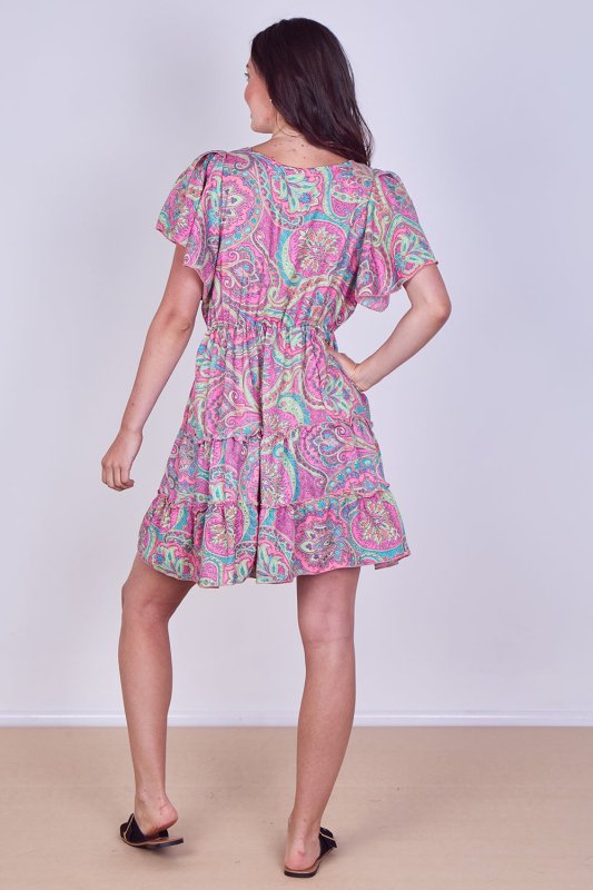 Mini Dress – Effortless Boho Style with Paisley Print - Dresses - British D'sire