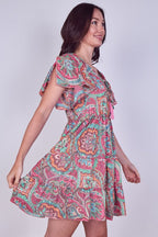 Mini Dress – Effortless Boho Style with Paisley Print - Dresses - British D'sire