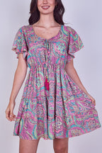 Mini Dress – Effortless Boho Style with Paisley Print - Dresses - British D'sire