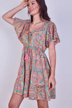 Mini Dress – Effortless Boho Style with Paisley Print - Dresses - British D'sire