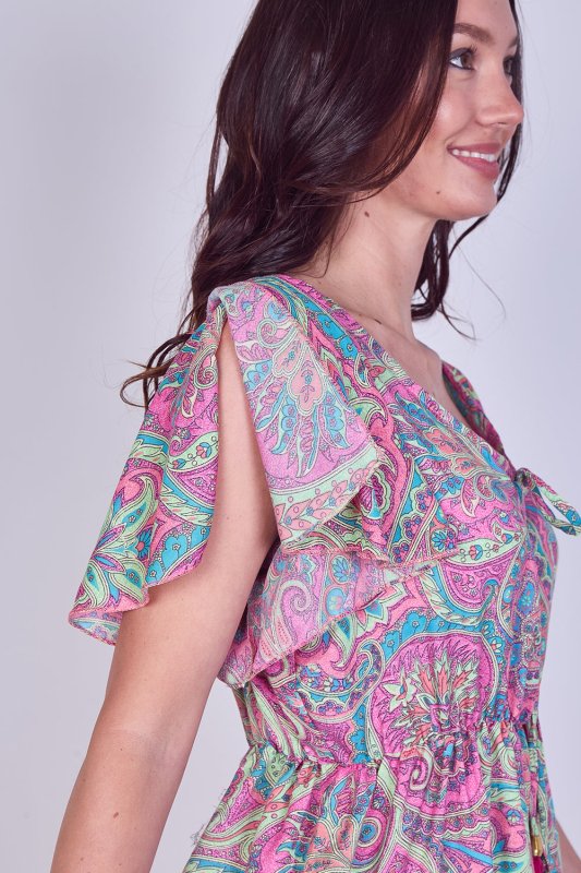 Mini Dress – Effortless Boho Style with Paisley Print - Dresses - British D'sire