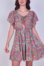 Mini Dress – Effortless Boho Style with Paisley Print - Dresses - British D'sire