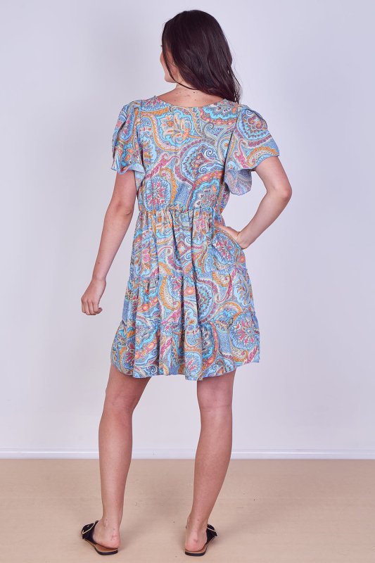 Mini Dress – Effortless Boho Style with Paisley Print - Dresses - British D'sire