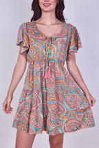 Mini Dress – Effortless Boho Style with Paisley Print - Dresses - British D'sire