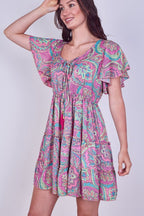 Mini Dress – Effortless Boho Style with Paisley Print - Dresses - British D'sire