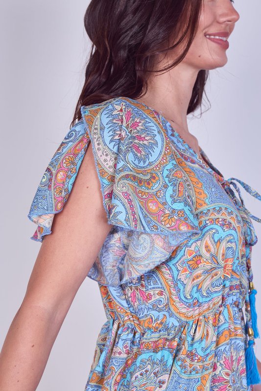 Mini Dress – Effortless Boho Style with Paisley Print - Dresses - British D'sire