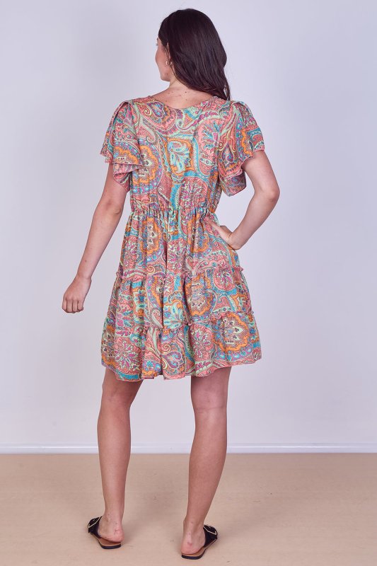Mini Dress – Effortless Boho Style with Paisley Print - Dresses - British D'sire