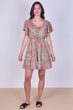 Mini Dress – Effortless Boho Style with Paisley Print - Dresses - British D'sire