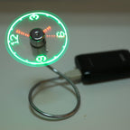 Mini Durable USB Clock Time Display Flexible LED Light Fan, DC 5V - British D'sire