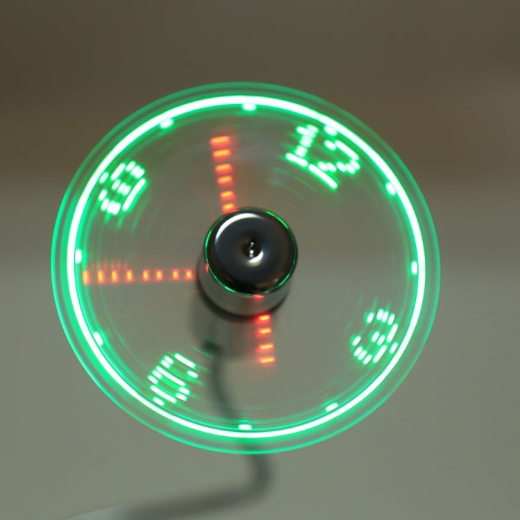 Mini Durable USB Clock Time Display Flexible LED Light Fan, DC 5V - British D'sire
