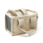 Mini Shopping Basket - 16X10X12cm - Charcoal - Stacking Natural Jute Baskets - British D'sire