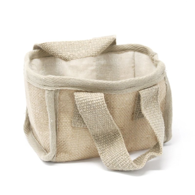 Mini Shopping Basket - 16X10X12cm - Nat - Stacking Natural Jute Baskets - British D'sire Main image