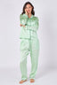 Mint Green Satin Pyjama Set – Luxury Long Sleeve Ladies PJ Set - British D'sire